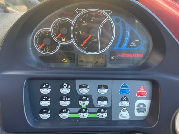 Inside of cab - controls and hours displayed